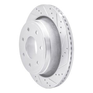 Ford F-150 Brake Rotor (1) - Rear Right - R1 Concepts - Drilled & Slotted - Silver - `12-`14